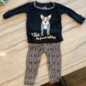 Frank the French Bulldog kickee pajama set